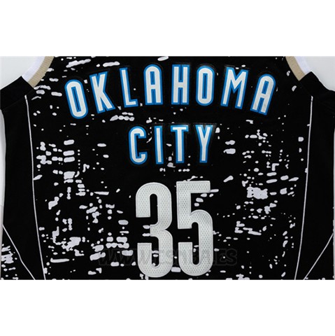 Camiseta Luces De La Ciudad Oklahoma City Thunder Kevin Durant #35 Negro
